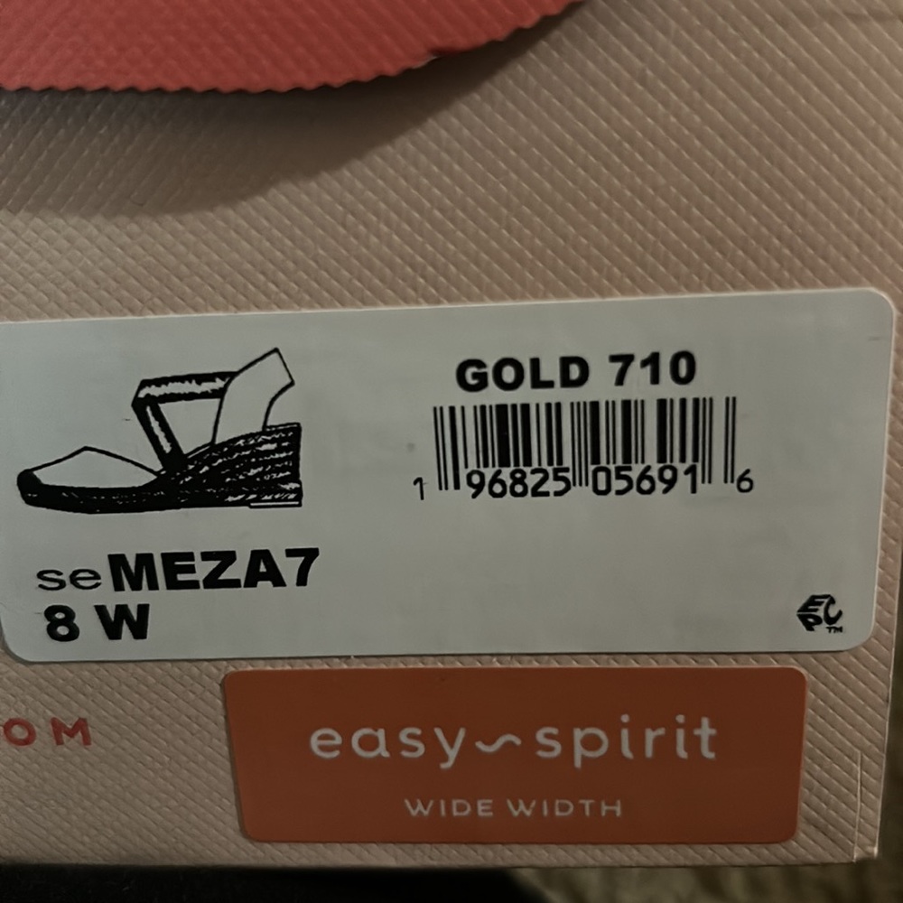 East Spirit NIB ESPADRILLE gold size 8 wide - Picture 11 of 11